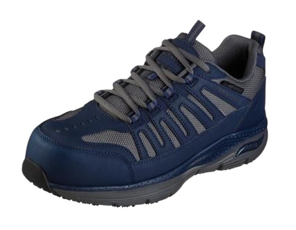 Skechers Mens Work Arch Fit SR Riggit Carbon CT Shoe US 10.5M EU 44 Blue EUC